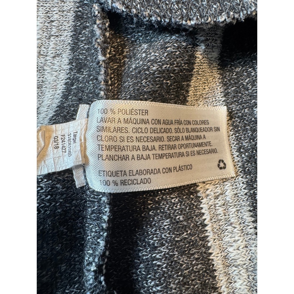 Knox Rose Gray Striped Open Front Cardigan Lace Up Sleeve Small - Picture 7 of 16